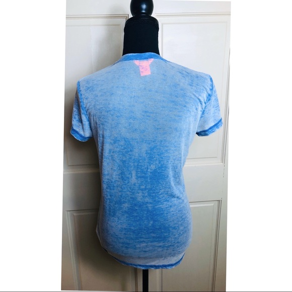 Joe Fresh blue v-neck burnout short sleeve tee - Picture 2 of 6